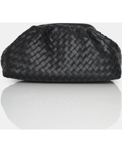 Public Desire Project Black Weave Clutch Bag