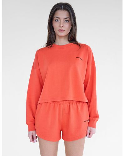 Public Desire Kaiia Studio Cropped Oversized Sweatshirt Orange - Red