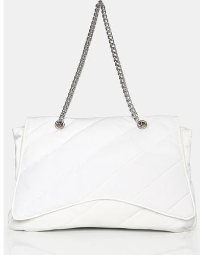 Public Desire The Laina White Nylon Tote Bag