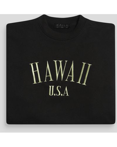 Public Desire Hawaii Embroidered Sweatshirt Black