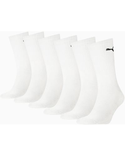 PUMA UNISEX SPORT CREW SOCKEN 6ER PACK ECOM - Weiß