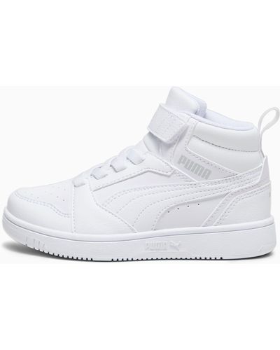 PUMA Rebound V6 Mid Sneakers Kinder Schuhe - Weiß