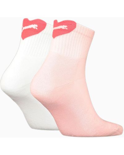 PUMA Heart Short Crew Socken 2er-Pack - Pink