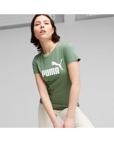 PUMA T-shirt Essentials+ Metallic Logo - Vert