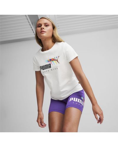 PUMA Ess+ Love Wins T-Shirt Voor Dames - Wit