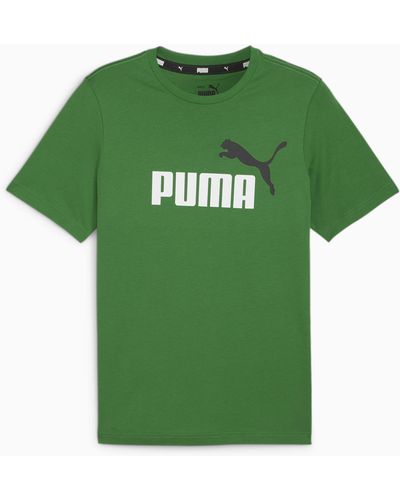 PUMA Essentials+ T-Shirts mit zweifarbigem Logo - Blau