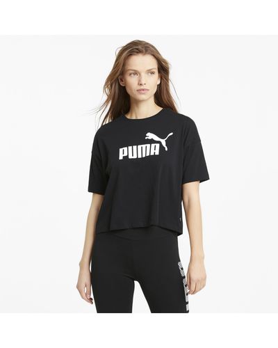 PUMA Essentials Logo Cropped T-shirt - Zwart