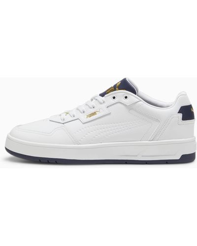 PUMA Sneakers Court Classic Lux 41 White Navy Gold Blue - Blanc