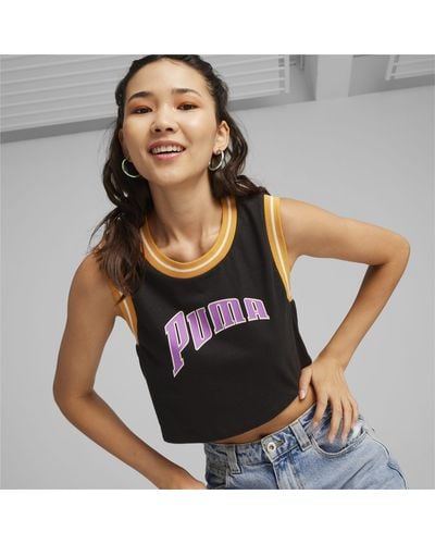 PUMA Team Graphic Crop Top - Black