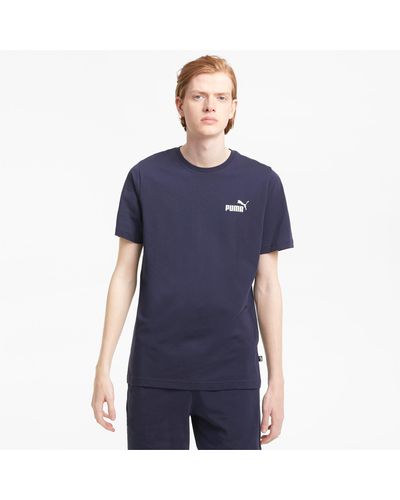 PUMA Essentials T-Shirt mit dezentem Logoprint - Blau