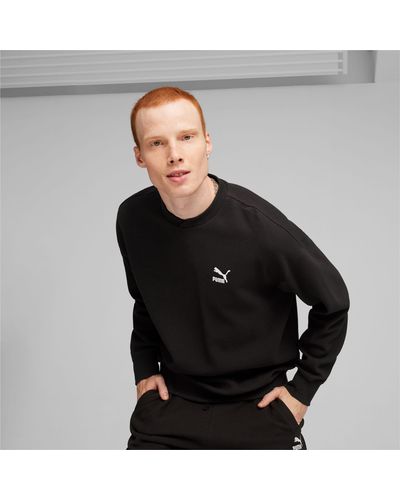 PUMA CLASSICS Sweatshirt mit Waffelstruktur - Schwarz