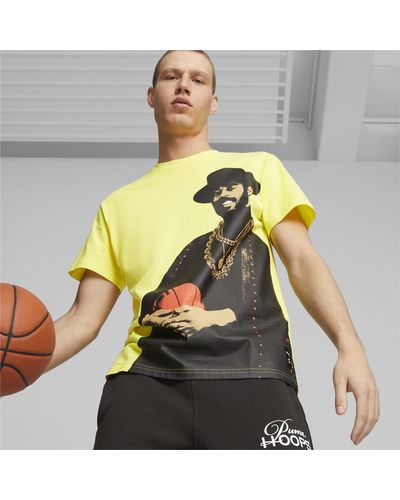 PUMA Franchise Graphic Basketbalshirt Voor - Geel