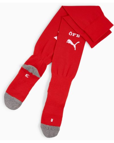 PUMA Calcetines de Fútbol con Logo de Austria - Rojo