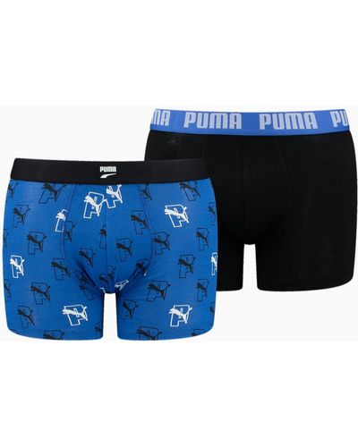 PUMA Boxershorts mit Allover-Cat-Logo-Print - Blau