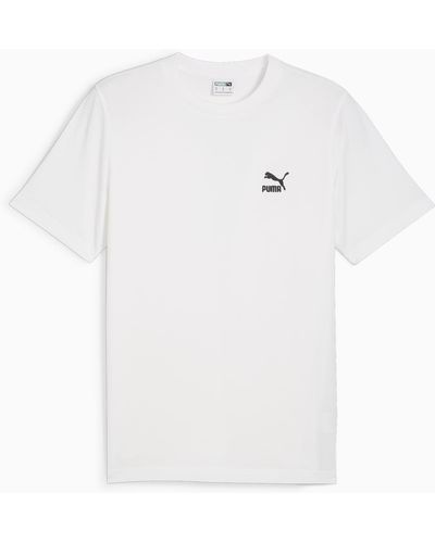 PUMA CLASSICS T-Shirt mit kleinem Logo - Weiß