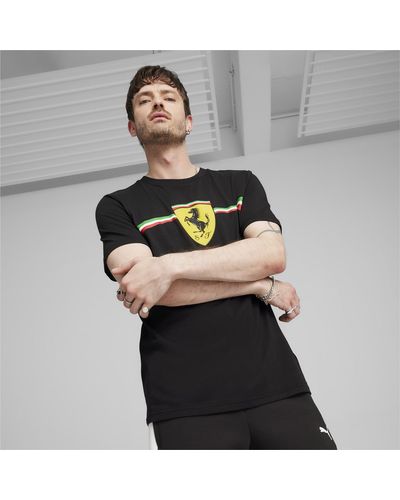 PUMA Scuderia Ferrari Race Big Shield Motorsport Erfgoed-t-shirt - Zwart