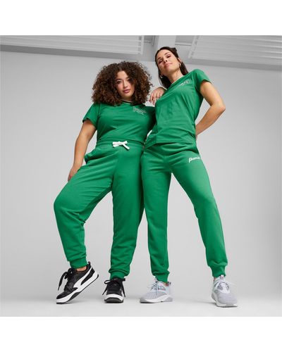 PUMA Pantalones de Deporte Ess+ Script - Verde