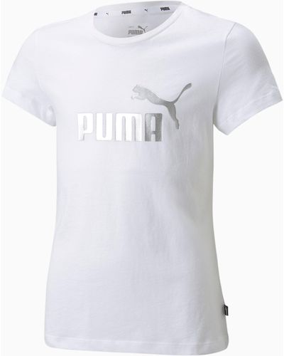 PUMA Essentials+ Logo Jugend T-Shirt Kinder - Weiß