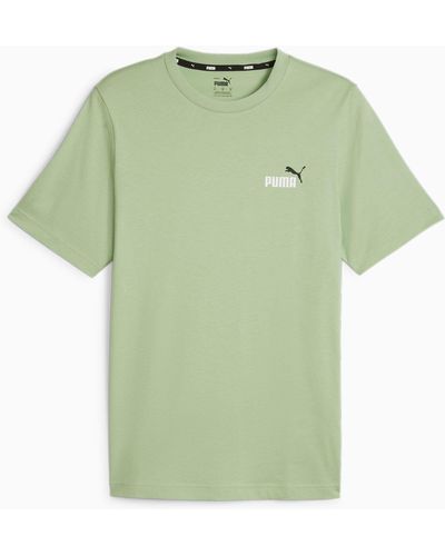 PUMA Essentials+ zweifarbiges T-Shirt mit kleinem Logo - Grün