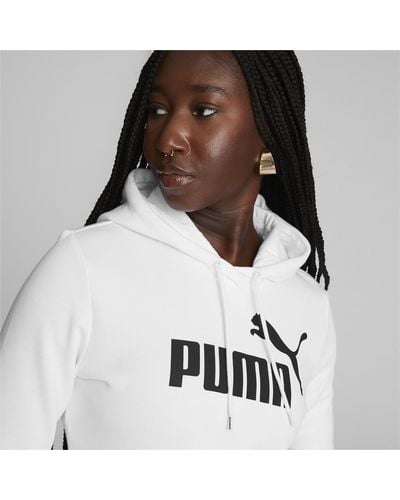 PUMA Plus Size Essentials Logo Fleece Hoodie - White
