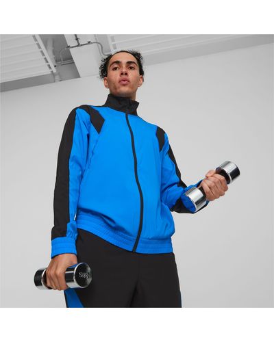 PUMA FIT Full-Zip Woven Trainingsjacke - Blau