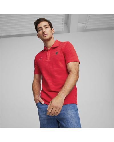 PUMA Scuderia Ferrari Style Motorsport Jacquard Polo - Rood