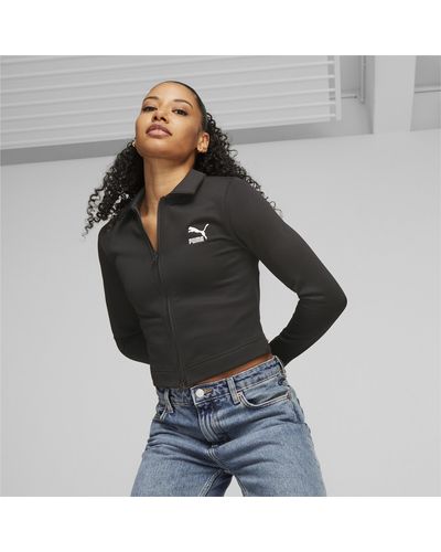 PUMA Classics Long Sleeve Full-zip Shirt - Black