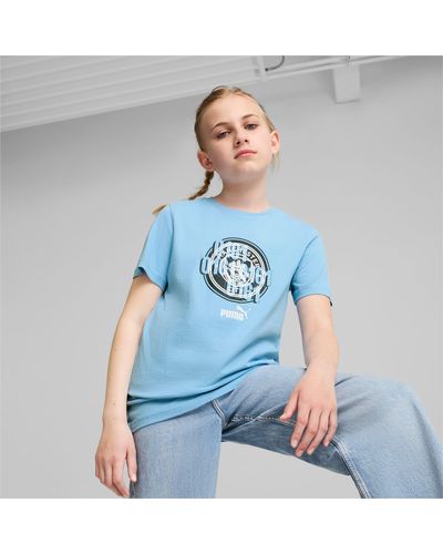 PUMA Manchester City F.C. ftblCULTURE T-Shirt Teenager Kinder - Blau
