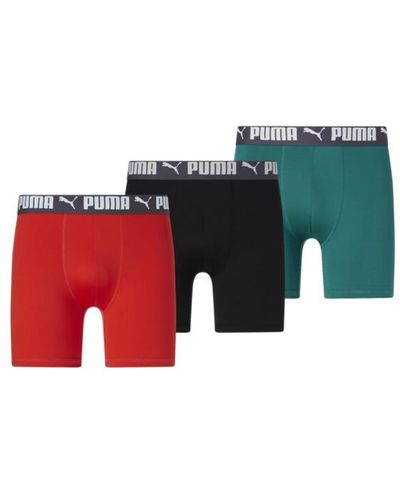 PUMA Athletic Boxer Briefs 3 Pack - Red