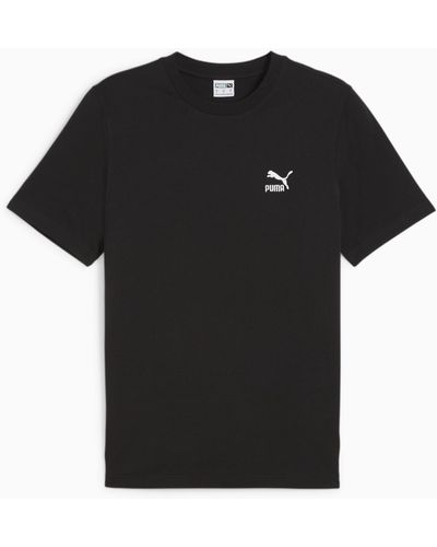 PUMA CLASSICS T-Shirt mit kleinem Logo - Schwarz