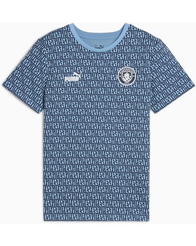 PUMA Manchester City ftblCULTURE T-Shirt mit Allover-Print Teenager Kinder - Blau
