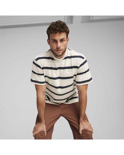 PUMA Mmq Striped T-shirt - Brown