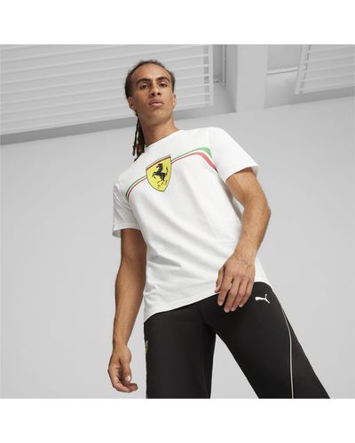 PUMA Scuderia Ferrari Race Big Shield Motorsport Erfgoed-t-shirt - Wit