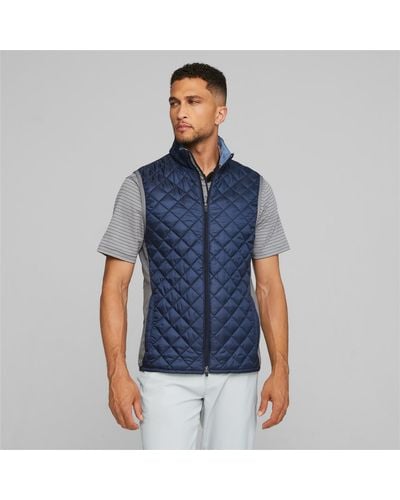 PUMA Golf Frost Quilted Vest Jacket - Blue
