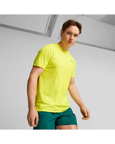 PUMA Run Favourite Heather Hardloop-t-shirt - Geel