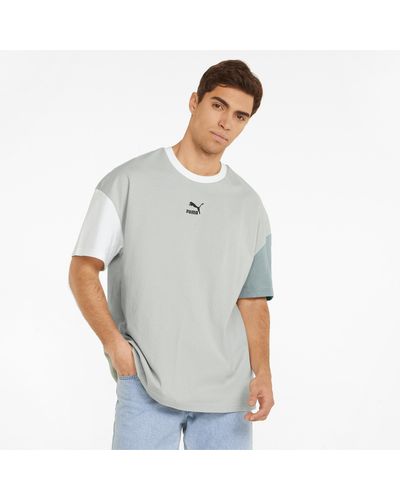 PUMA Classics -T-Shirt in Blockfarben im Kastenschnitt - Grau