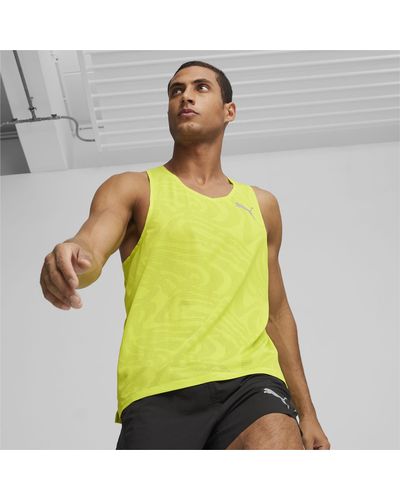 PUMA Run Ultraspun Running Singlet Shirt - Yellow