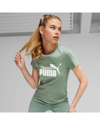 PUMA Essentials T-shirt Met Logo Voor - Groen