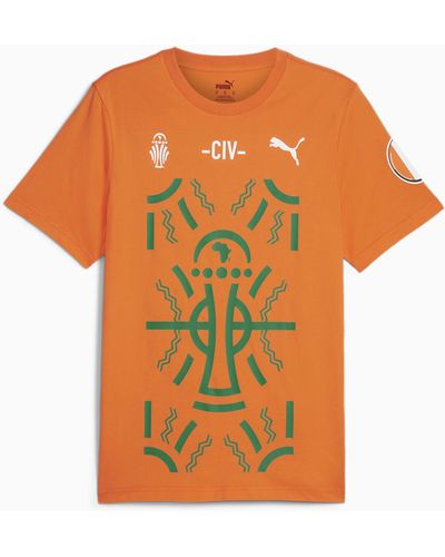 PUMA Ivory Coast Totalenergies Caf Africa Cup Of Nations 2023 T-shirt Voor - Oranje
