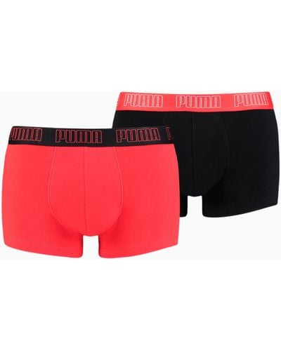 PUMA Pack de 2 Calzoncillos Tipo Shorts - Rojo