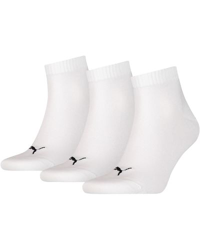 PUMA Quarter Plain Socks 3 Pack - White