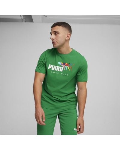 PUMA Ess+ Love Wins T-shirt - Green