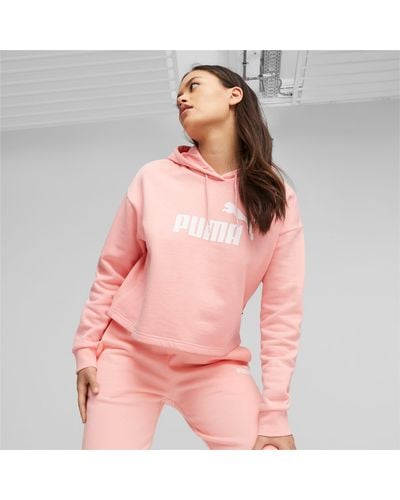 PUMA Essentials+ Cropped Logo Hoodie - Pink