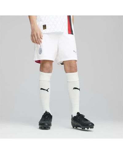 PUMA Shorts de Fútbol Juveniles AC Milan - Blanco