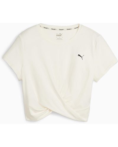 PUMA Studio Yogini Lite Twist Trainings-T-Shirt - Weiß