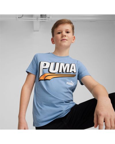 PUMA Ess+ Mid 90s T-shirt Met Print - Blauw