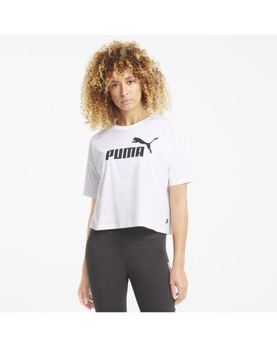 PUMA Essentials Logo Cropped T-shirt - Wit