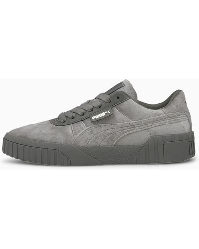 PUMA Cali Velour Sneaker Schuhe - Grau