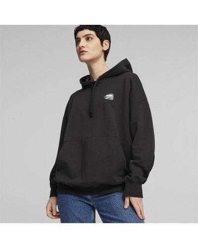 PUMA Downtown 'Oversized Graphic Hoodie - Black