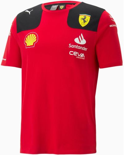 PUMA Réplica de La Camiseta de Charles Leclerc Del Equipo Scuderia Ferrari 2023 - Rojo